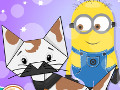 Minion Halloween Origami Cat